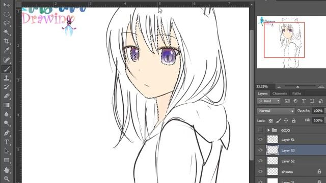 HOW TO DRAW CUTE ANIME GIRL | NEKO CHAN DRAWING ANIME PHOTOSHOP | EASY DRAWING TUTORIAL STEP