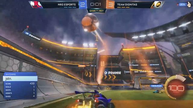 RLCS Insane 0s goal fron jstn. NRG-Dignitas RLCS S5