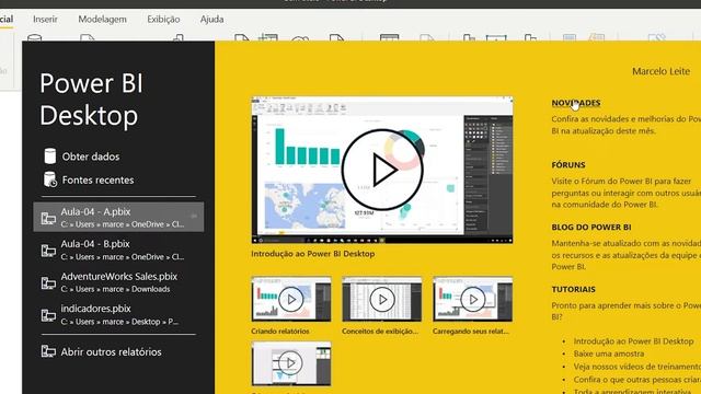 [CURSO DE POWER BI] AULA #1 - CONHECENDO O POWER BI - MARCELO LEITE