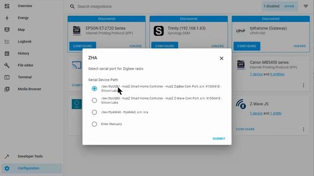 ZigBee install error on Home Assistant