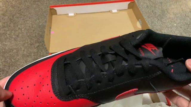 NIKE COURT VISION LOW BLACKUNIVERSITY RED UNBOXING AND REVIEW