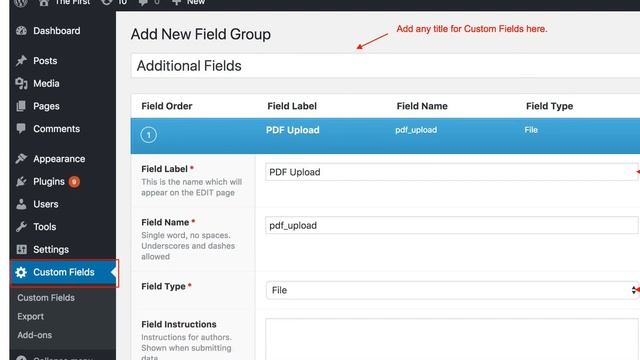 Wordpress: How to create PDF file upload field for post like meta box field admin side?