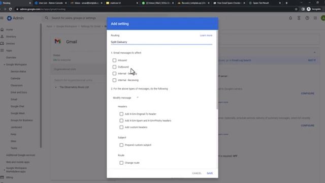 Google Workspace Split Delivery with MailCow