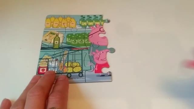 Свинка Пеппа и папа Свин в магазие. Собираем пазлы для детей.