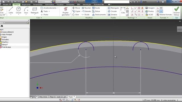 Curso Autodesk Inventor : Exercício Coroa (Aula 12)