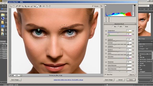 #4 Adobe Photoshop CS6 - Camera Raw - Göz ve Dudak Rengi Değiştirme