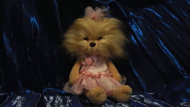 The musical dog is a light Yorkie in a pink dress. Immobile.In work. Музыкальный светлый йорк.Работ