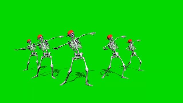 Skeletons Dancing 5  Green Screen - Chroma Key