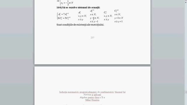 Algebra pentru clasa a Xa --Lectia 32