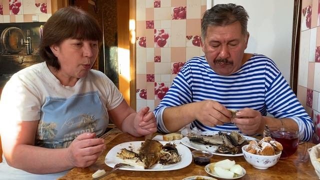 Мукбанг / запечённая скумбрия с лучком
