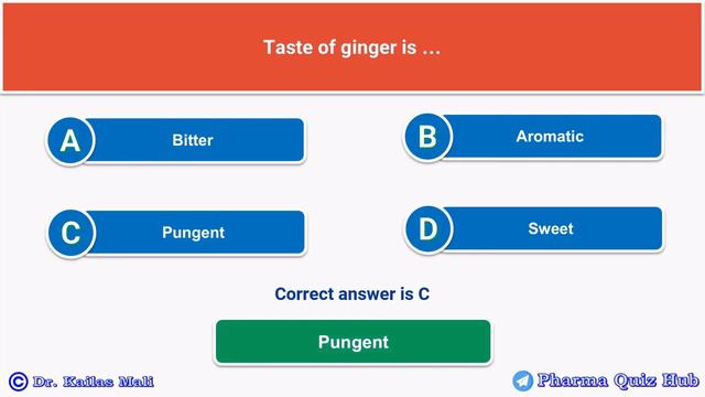 Pharmacognosy ll Carminatives and Gastrointestinal Regulators ll Ginger ll Unit V ll MCQs