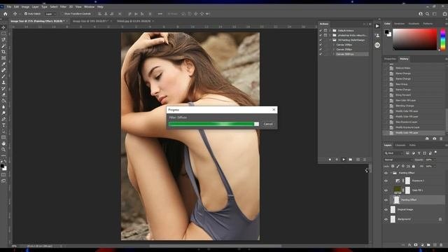 Photoshop tutorial - free Photoshop Action Download oil print