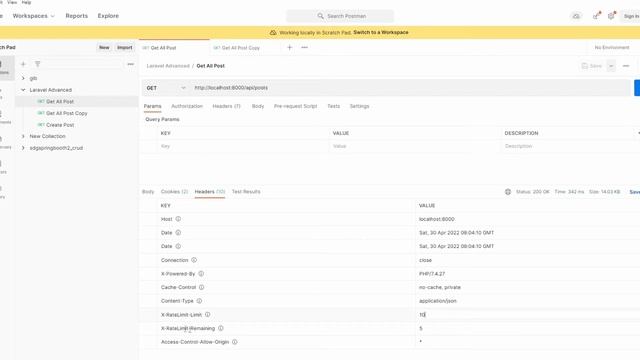 Laravel 8 Advanced - #4 Laravel API rate limit using Throttle