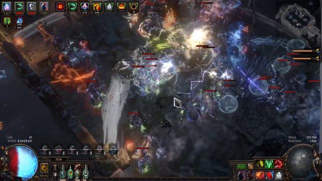 PoE 3.21 (Crucible) -  Simulacrum Wave 25-30 with Phys Animate Weapon Necromancer