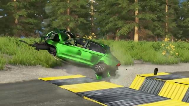 Cars vs Inverted Speed Bumps