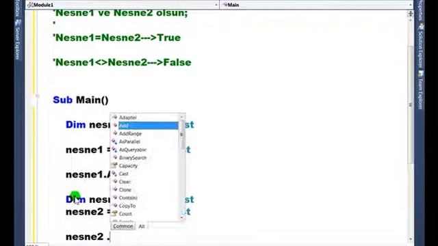 Visual Basic .NET - Ders 310 : ArrayList - Equals-2
