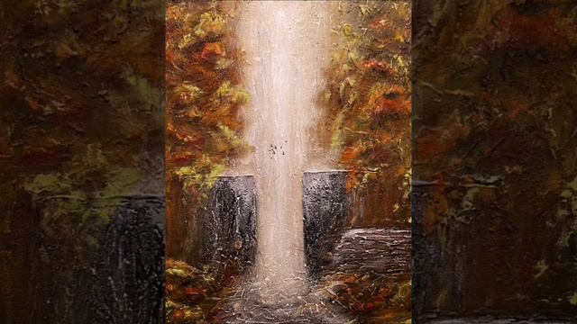 Водопад, фактурная живопись