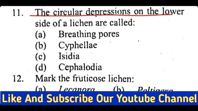 Lichens MCQ - Botany mcq -Plant kingdom mcq -Microbiology mcq