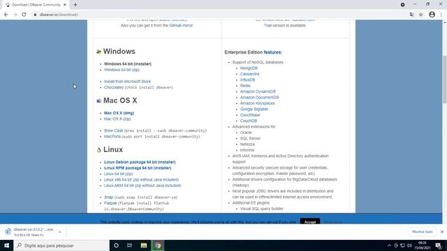 Instalação do DBeaver no Windows