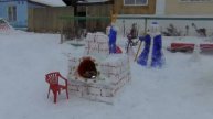 Ледовый городок в деревне 2015 года. Какие снежные фигуры можно сделать из снега.