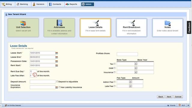 UnitConnect, Property Management Software - Create Residential Tenant