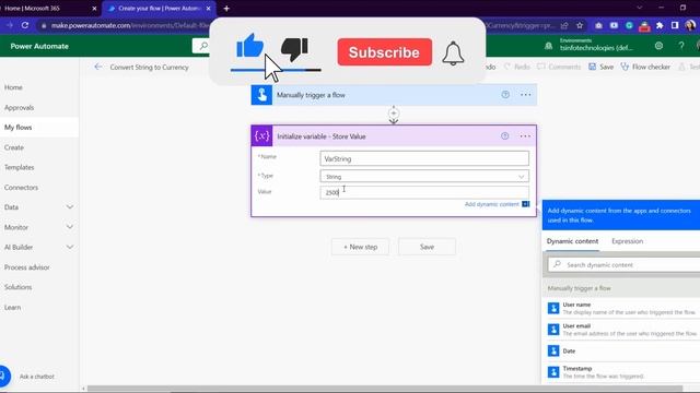 How to convert string to currency on Power Automate