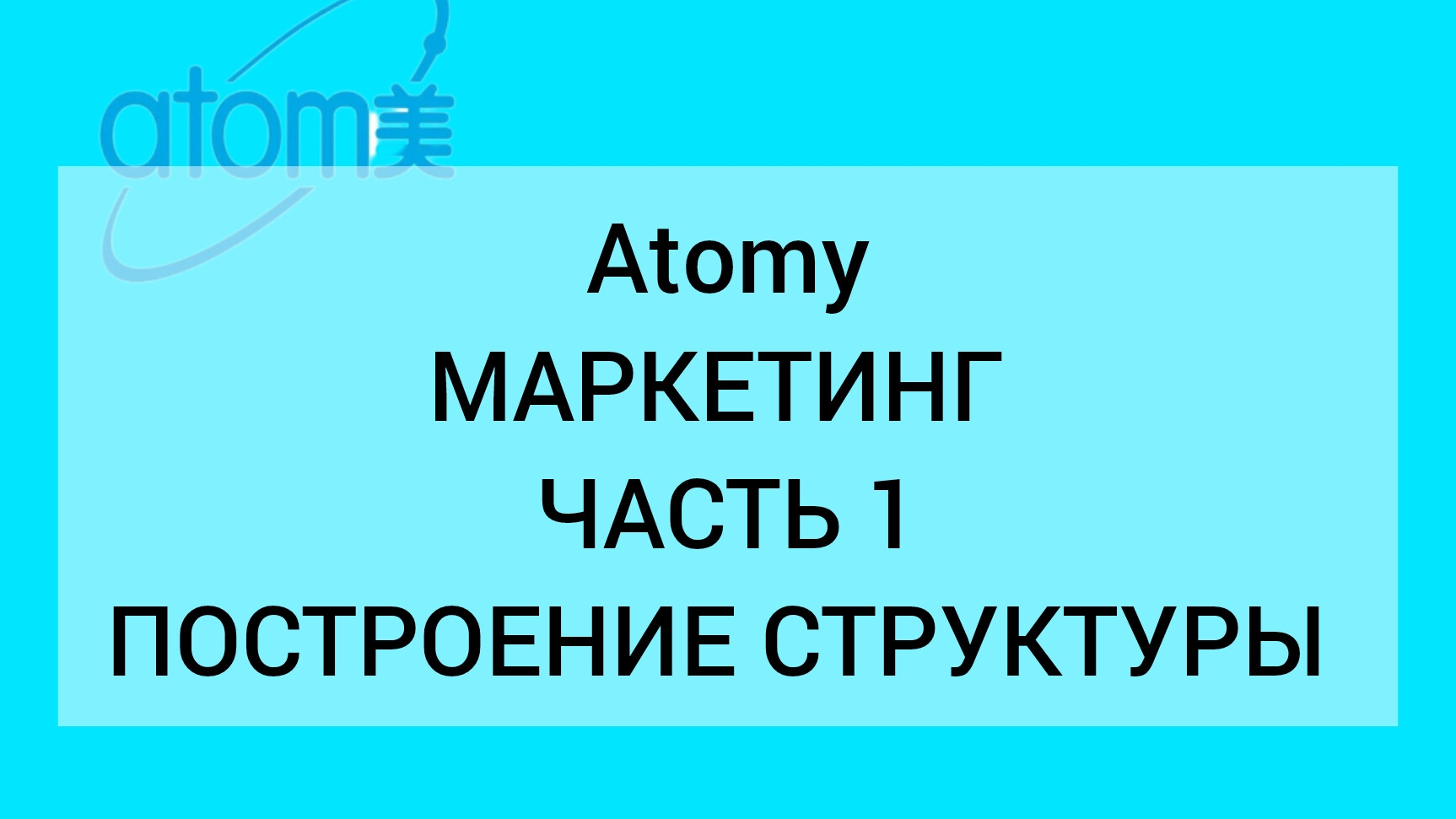Маркетинг компании Атоми. Часть 1. Построение структуры.