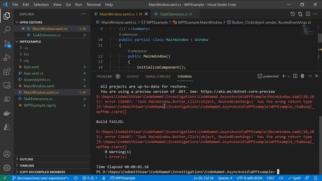 Why async void is evil? How to use it safely when needed?  CodeNameK - 10