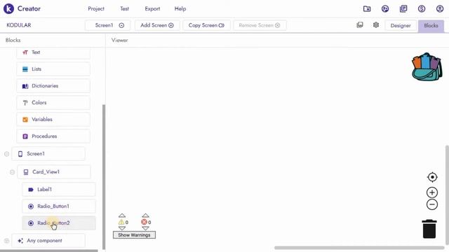 Kodular Radio Button Component Design and Block tutorial Kodular tutorial  Tutorial no.8