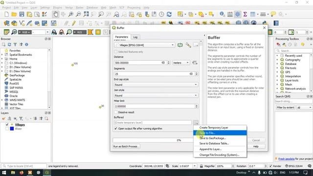 How to Create Point Buffer in QGIS