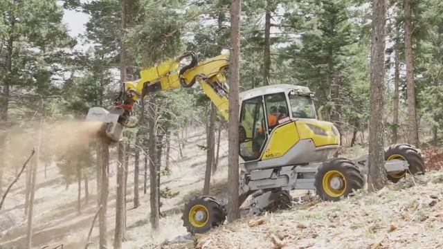 DAH 100D на специализированном шасси Menzi Muck M545 промышленные мульчеры DENIS