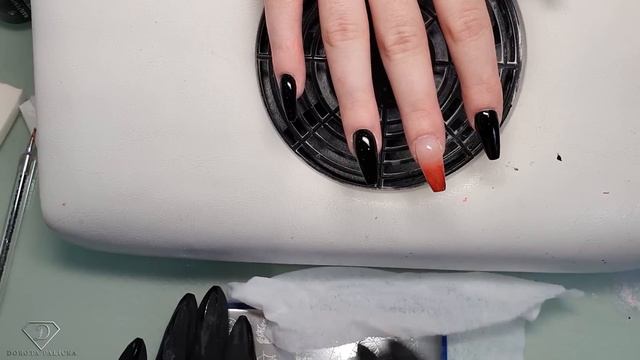 Halloween nails with spider web and crystal spider. Halloween nail art