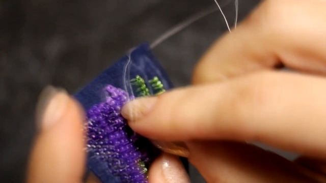 "Лавандовый букетик" - брошь из бисера и кожи - простой МК!|Lavender brooch|DIY