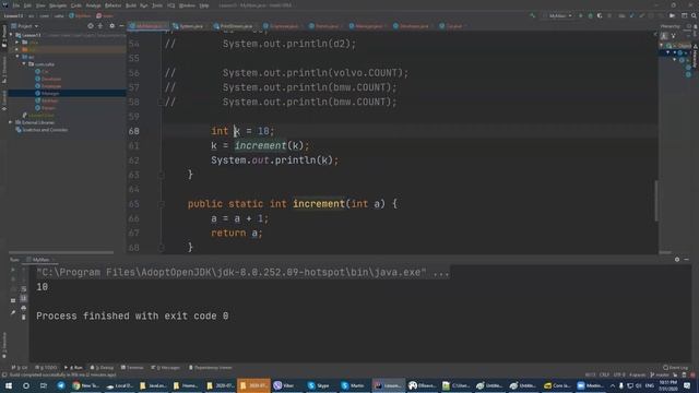 13_3 (passing variables to the function(for primitive types and objects, Null, NullPointerException