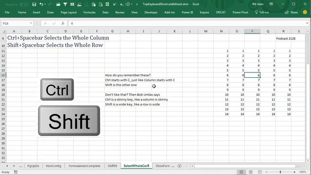 Excel Selection Mastery: Select Whole Column/Row - Episode 2128
