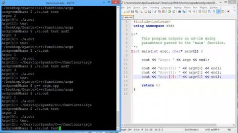 Programming example: Passing arguments to a program