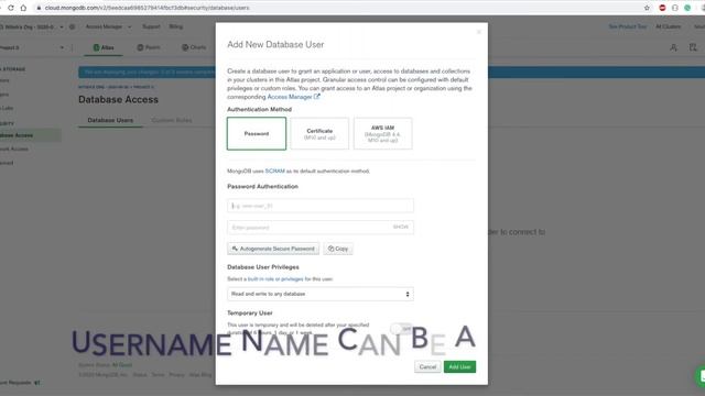 Create free MongoDB account