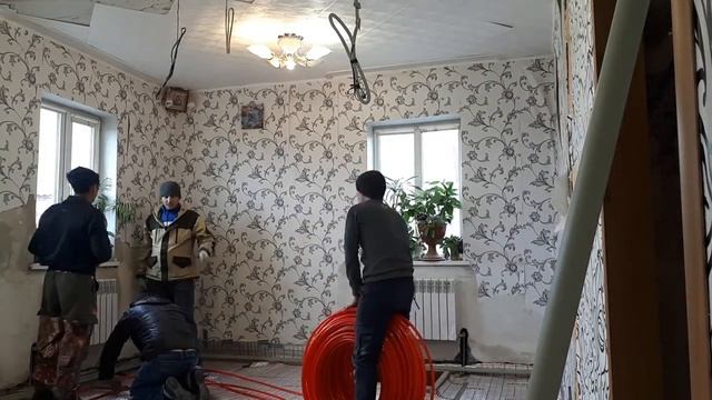 Объект в Ракитном меняем старую С_О врезаем теплые полы (РАСПАЙКА РАДИАТОРОВ МОНТАЖ ТЕПЛЫХ ПОЛОВ) #2