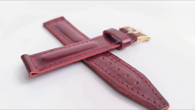 Ремешок для часов кожа бордовый 18 мм