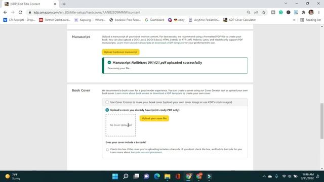 KDP Hardcover Upload Tutorial 2022 | How to create a case laminate hardcover with Amazon KDP