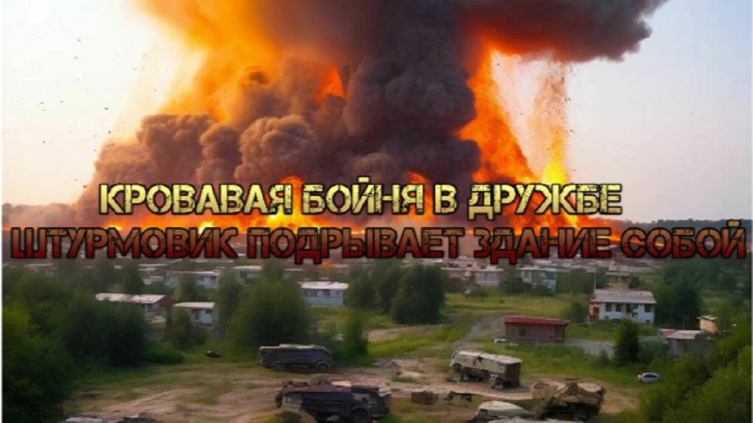 Украинский фронт - кровавая бойня в Дружбе. Штурмовик подрывает здание собой 7 ИЮЛЯ