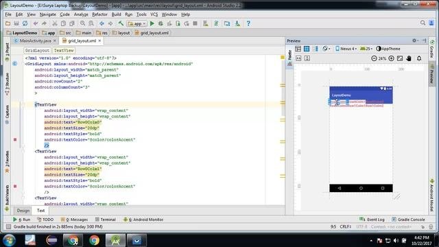 Android Layout Tutorials In Hindi Grid Layout  6 Basic Advance