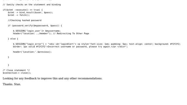 Code Review: PHP  MySQLi Login Script - Is it safe from Injection?