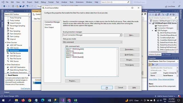 SSIS||Loading Data from Multiple Excel sheets without using For Each Loop