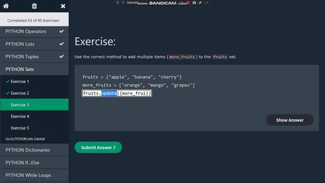 Python W3Schools 100 Exercises  Hindi
