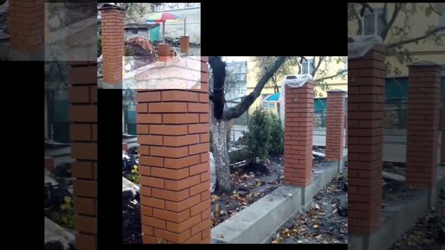 Цегляні стовби під розшивку. Кладка цегляних стовпчиків. Мурівка стовбів по квадратах. Як мурують ?
