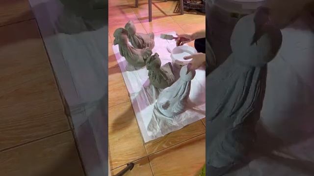 курицы и петух из бетона от Леры Петровчанки