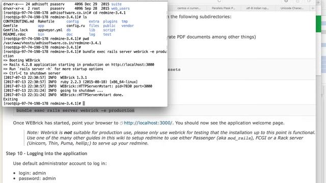 Redmine and ERPmine installation