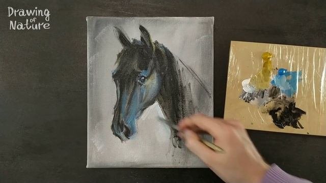 Horse acrylic painting  How to draw a horse  Demo