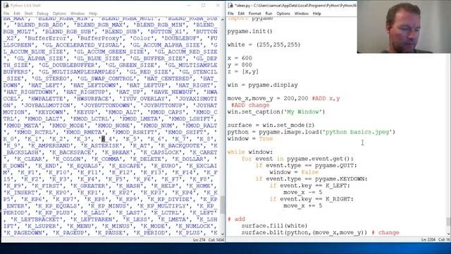 Python Basics Pygame Keyboard Input